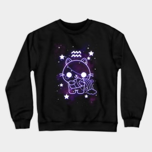 aquarius kawaii zodiac sign Crewneck Sweatshirt